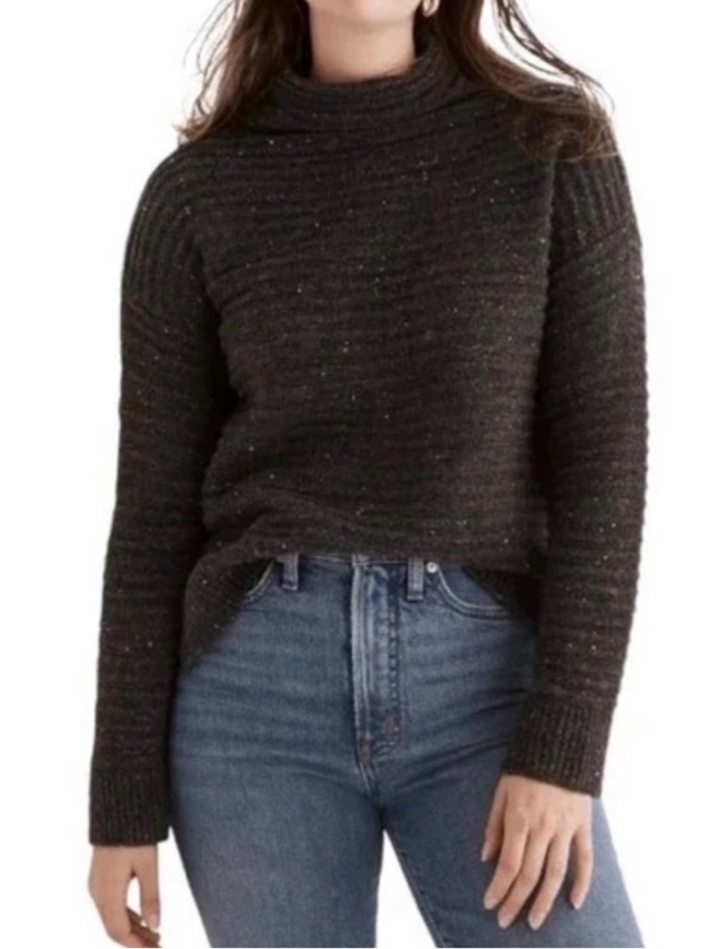 Madewell Belmont Donegal Mock Turtleneck Sweater - Picture 4 of 7